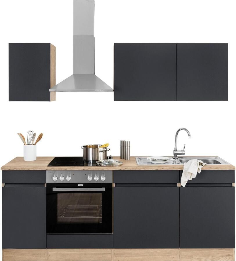 OPTIFIT Keukenblok Roth Breedte 210 cm optioneel met elektrische apparaten push-to-open functie - Foto 4