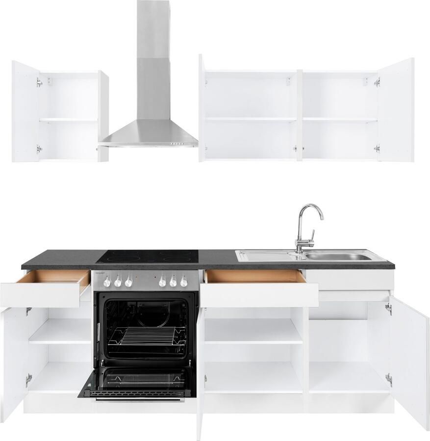 OPTIFIT Keukenblok Roth Breedte 210 cm optioneel met elektrische apparaten push-to-open functie - Foto 2