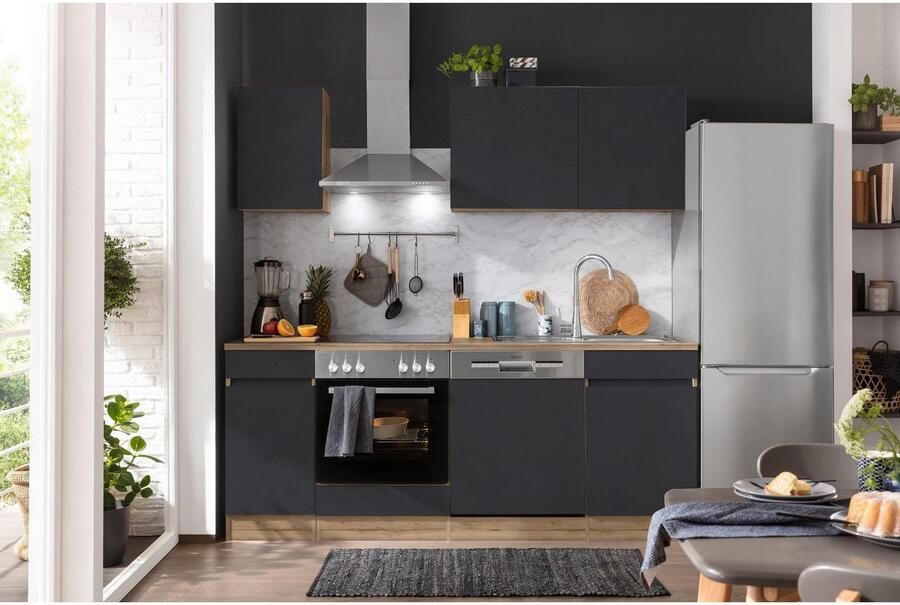 OPTIFIT Keukenblok Roth Breedte 210 cm optioneel met elektrische apparaten push-to-open functie - Foto 6