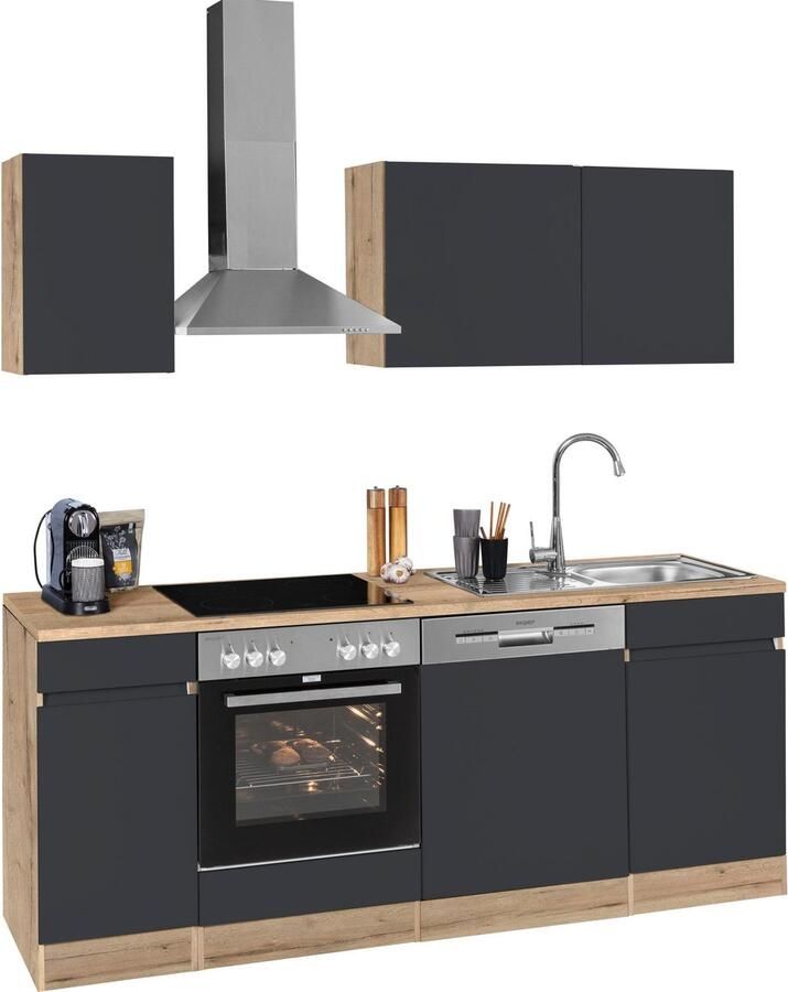 OPTIFIT Keukenblok Roth Breedte 210 cm optioneel met elektrische apparaten push-to-open functie - Foto 5