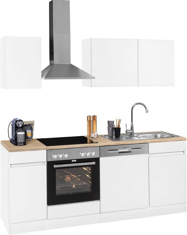 OPTIFIT Keukenblok Roth Breedte 210 cm optioneel met elektrische apparaten push-to-open functie - Foto 5