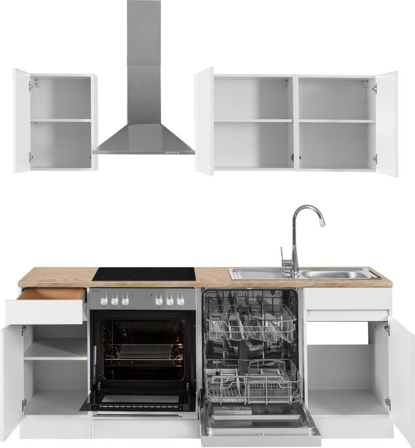 OPTIFIT Keukenblok Roth Breedte 210 cm optioneel met elektrische apparaten push-to-open functie - Foto 3