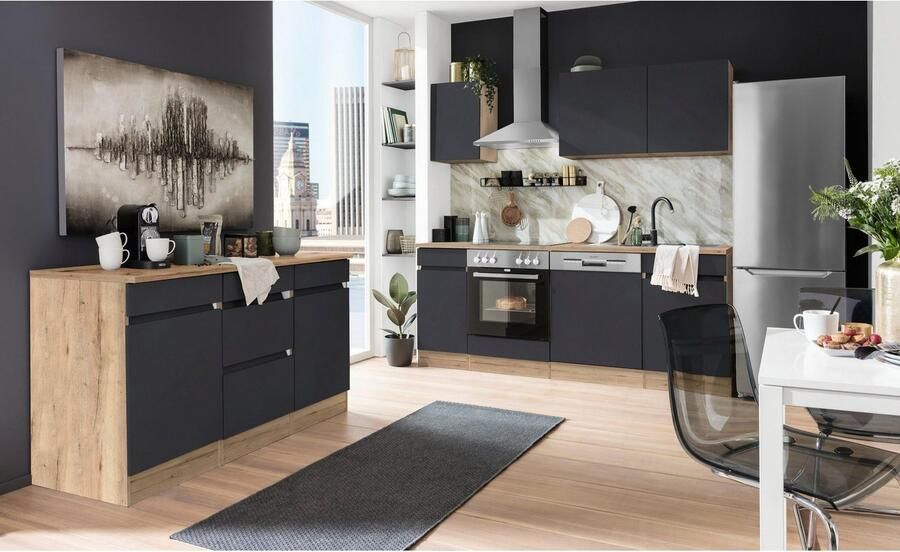 OPTIFIT Keukenblok Roth Breedte 210 cm optioneel met elektrische apparaten push-to-open functie - Foto 7