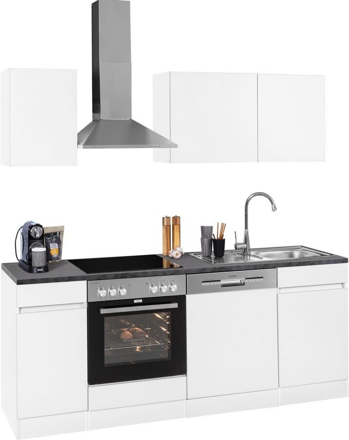 OPTIFIT Keukenblok Roth Breedte 210 cm optioneel met elektrische apparaten push-to-open functie - Foto 5