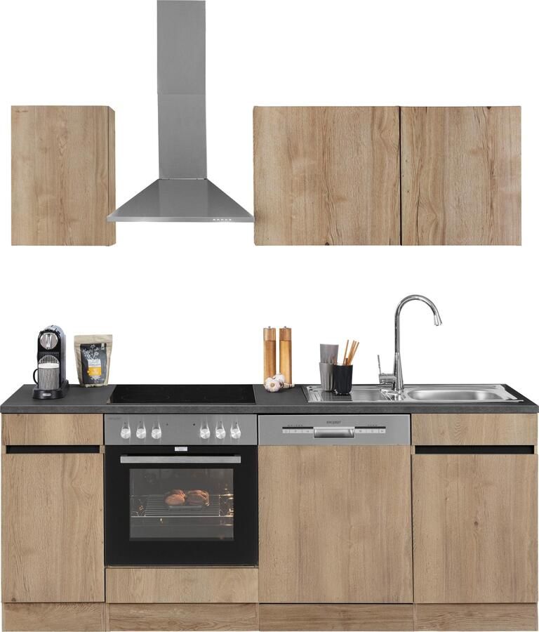 OPTIFIT Keukenblok Roth Breedte 210 cm optioneel met elektrische apparaten push-to-open functie - Foto 9