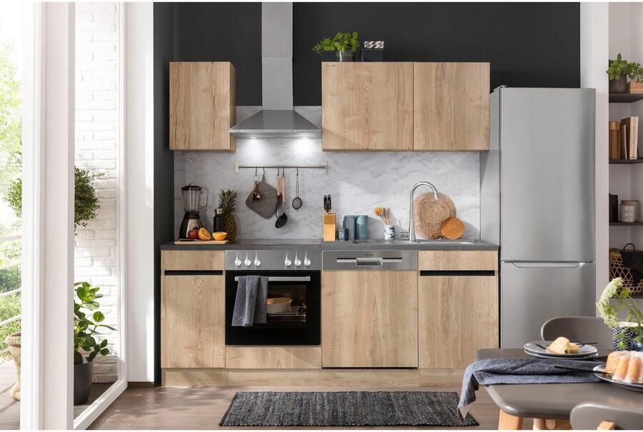 OPTIFIT Keukenblok Roth Breedte 210 cm optioneel met elektrische apparaten push-to-open functie - Foto 6