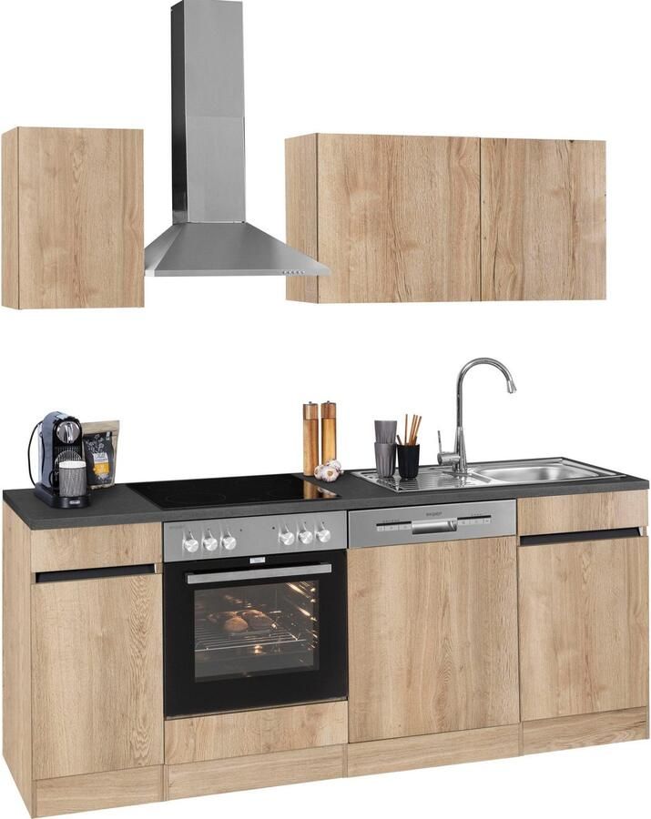 OPTIFIT Keukenblok Roth Breedte 210 cm optioneel met elektrische apparaten push-to-open functie - Foto 5