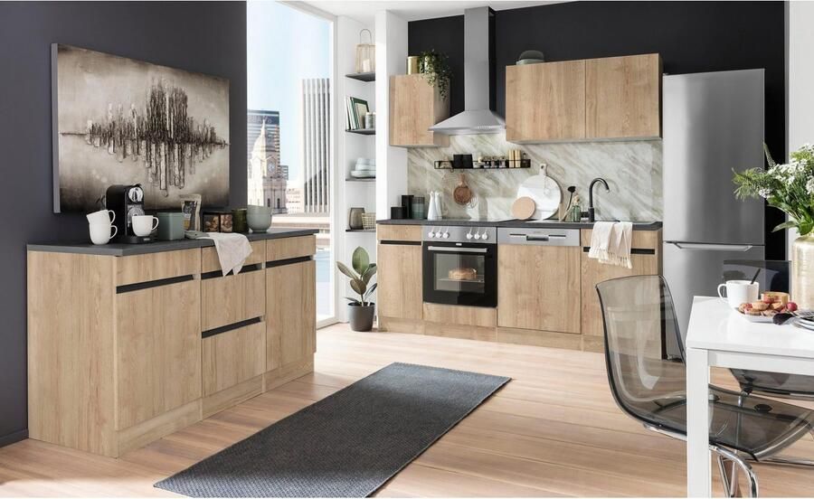 OPTIFIT Keukenblok Roth Breedte 210 cm optioneel met elektrische apparaten push-to-open functie - Foto 7