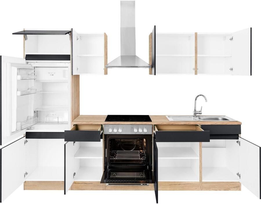 OPTIFIT Keukenblok Roth Breedte 270 cm optioneel met elektrische apparaten met push-to-open functie - Foto 2