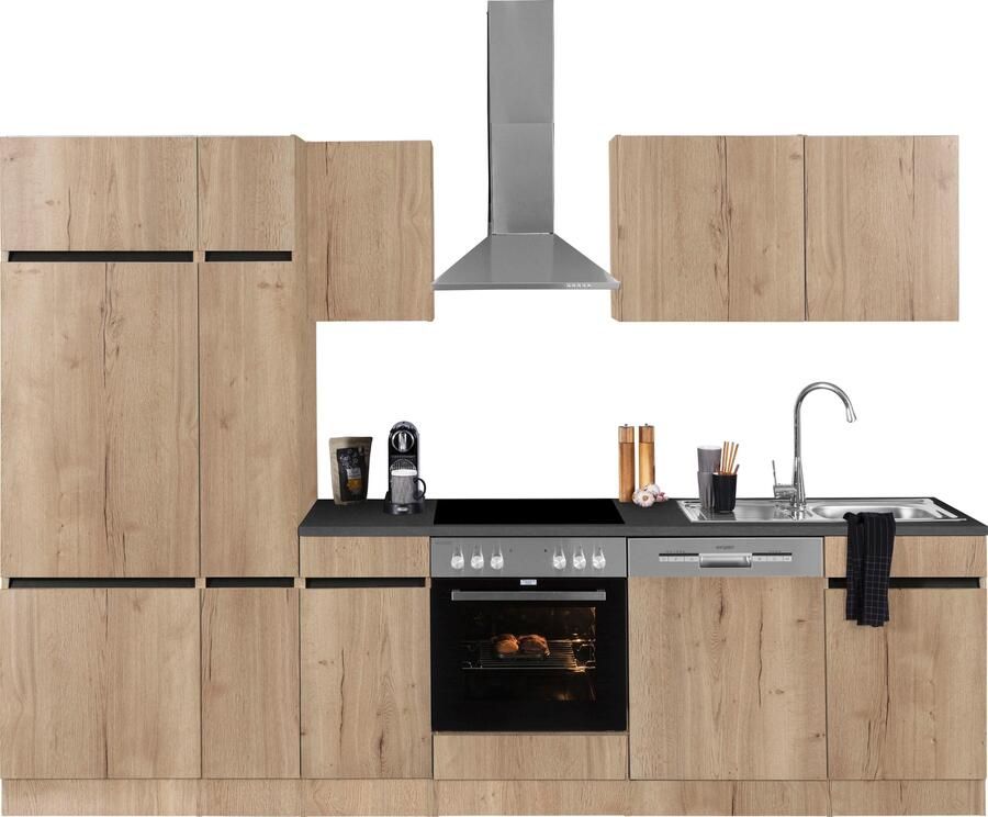 OPTIFIT Keukenblok Roth Breedte 300 cm optioneel met elektrische apparaten met apothekerskast - Foto 8