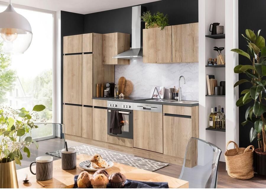 OPTIFIT Keukenblok Roth Breedte 300 cm optioneel met elektrische apparaten met apothekerskast - Foto 6