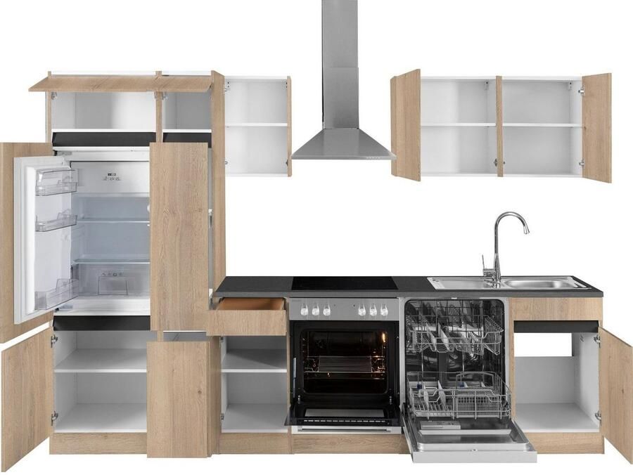 OPTIFIT Keukenblok Roth Breedte 300 cm optioneel met elektrische apparaten met apothekerskast - Foto 5