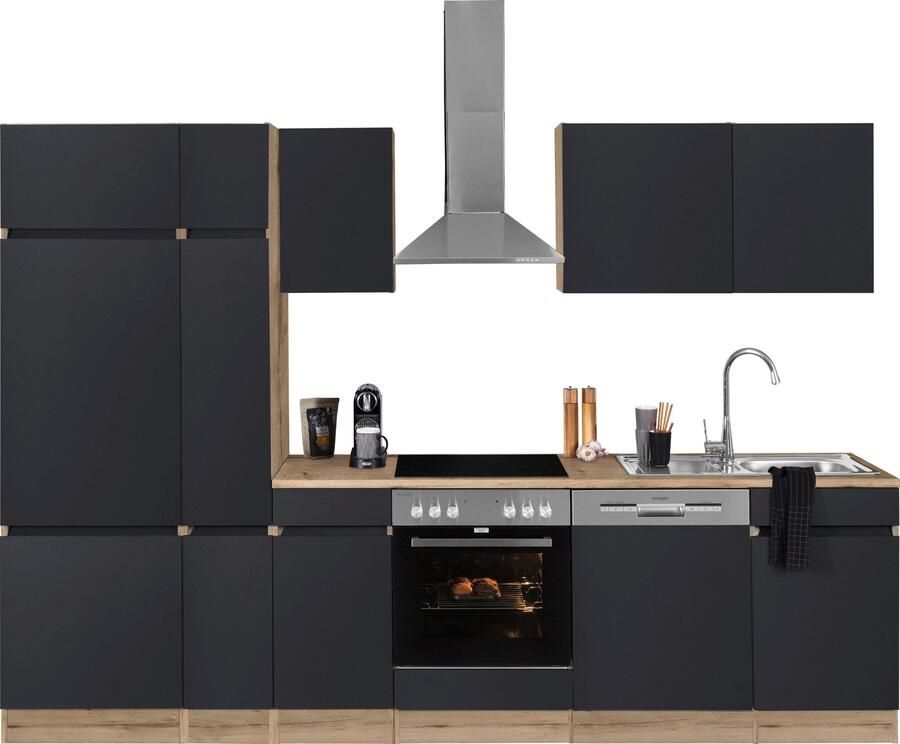 OPTIFIT Keukenblok Roth Breedte 300 cm optioneel met elektrische apparaten met apothekerskast - Foto 8