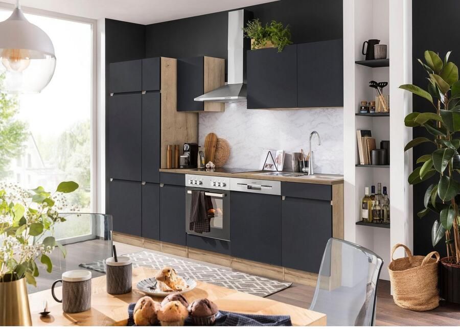 OPTIFIT Keukenblok Roth Breedte 300 cm optioneel met elektrische apparaten met apothekerskast - Foto 6