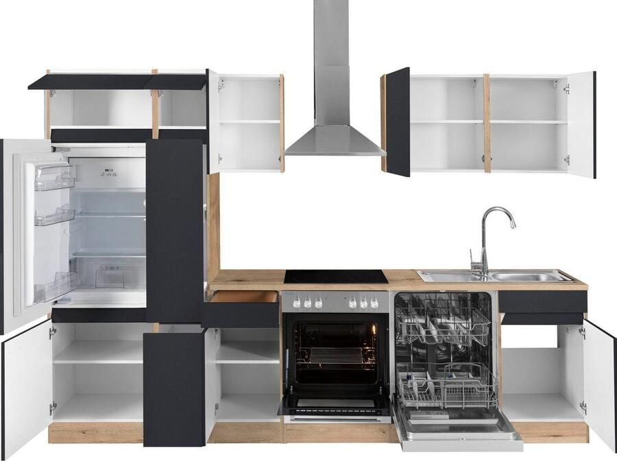 OPTIFIT Keukenblok Roth Breedte 300 cm optioneel met elektrische apparaten met apothekerskast - Foto 5