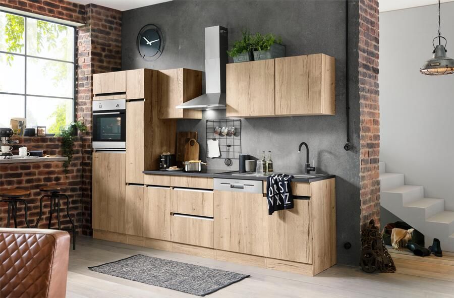 OPTIFIT Keukenblok Roth Breedte 300 cm optioneel met elektrische apparaten met apothekerskast - Foto 11