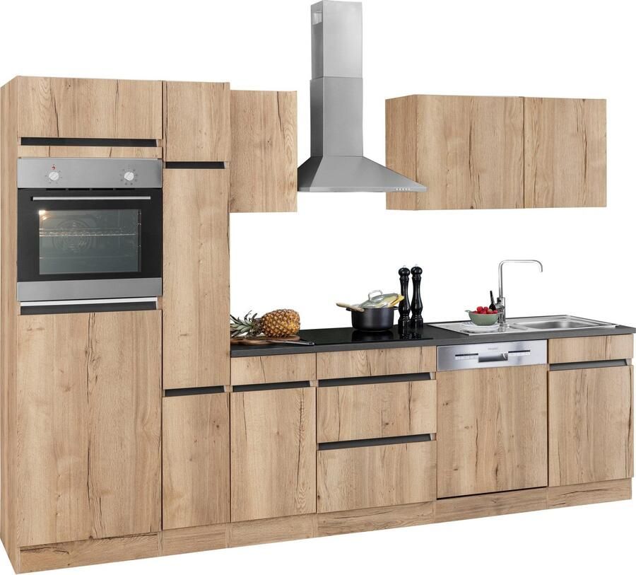 OPTIFIT Keukenblok Roth Breedte 300 cm optioneel met elektrische apparaten met apothekerskast - Foto 3