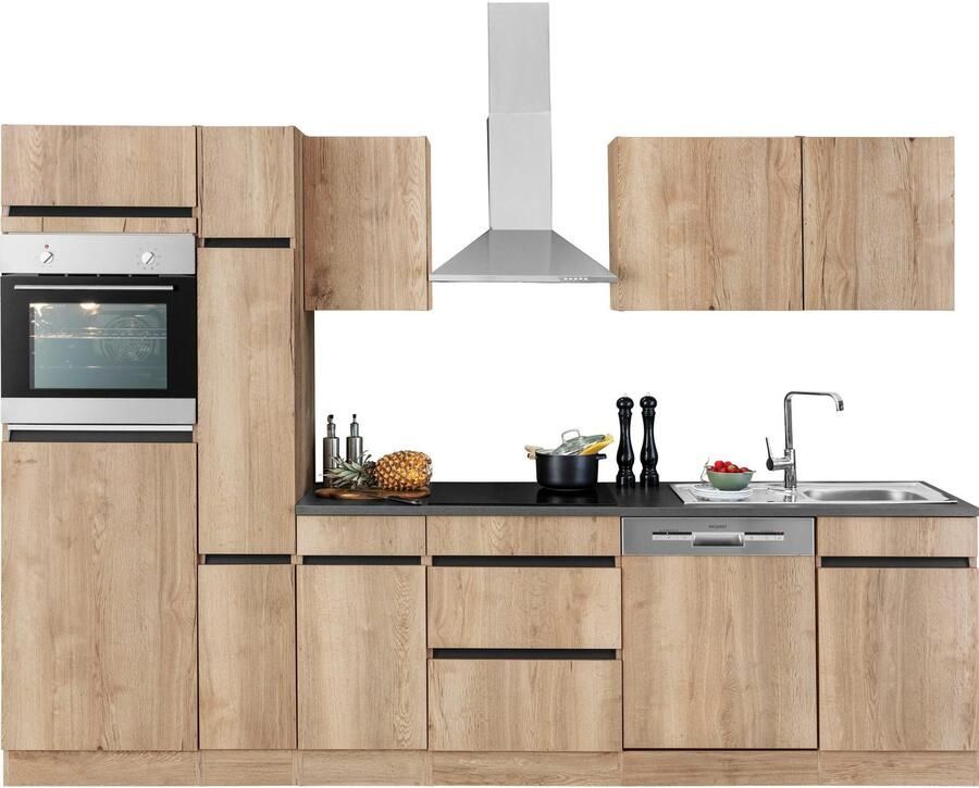 OPTIFIT Keukenblok Roth Breedte 300 cm optioneel met elektrische apparaten met apothekerskast - Foto 5