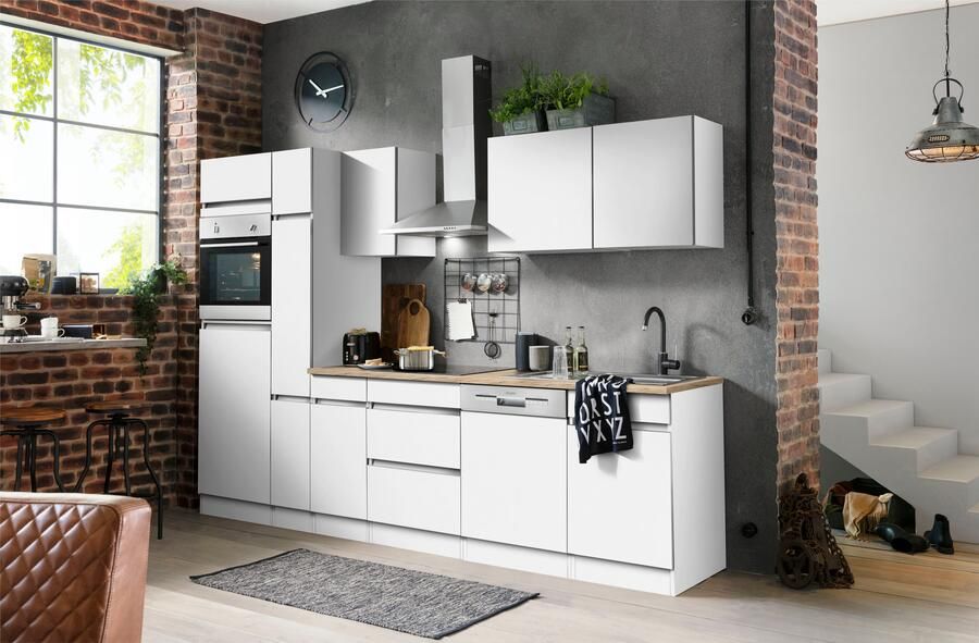 OPTIFIT Keukenblok Roth Breedte 300 cm optioneel met elektrische apparaten met apothekerskast - Foto 8