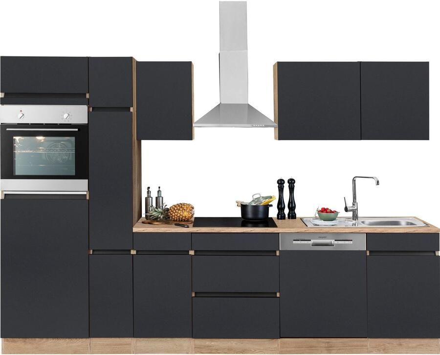 OPTIFIT Keukenblok Roth Breedte 300 cm optioneel met elektrische apparaten met apothekerskast - Foto 5