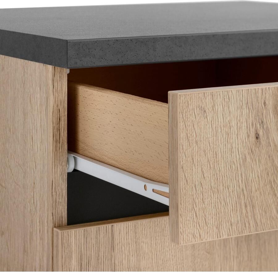 OPTIFIT Keukenblok Roth Breedte 300 cm optioneel met elektrische apparaten met apothekerskast