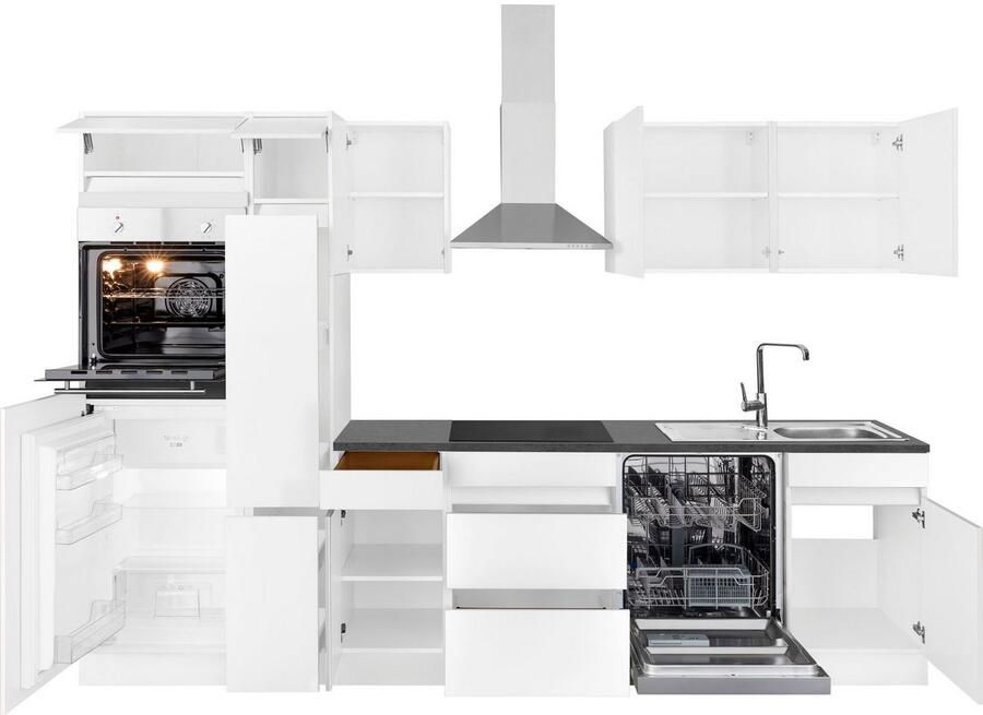 OPTIFIT Keukenblok Roth Breedte 300 cm optioneel met elektrische apparaten met apothekerskast - Foto 3