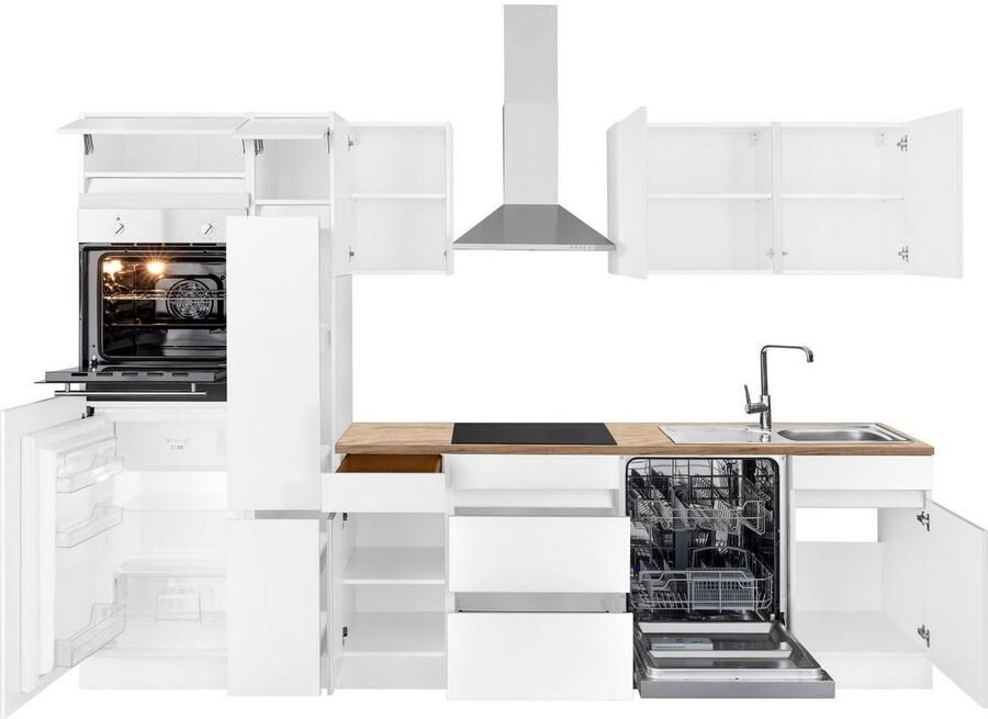 OPTIFIT Keukenblok Roth Breedte 300 cm optioneel met elektrische apparaten met apothekerskast - Foto 4