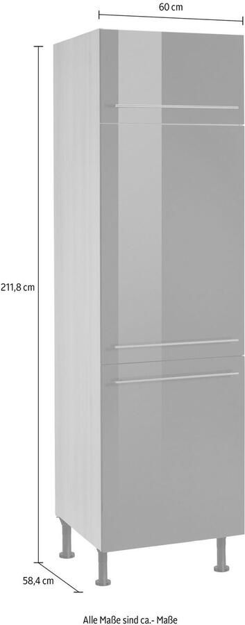 OPTIFIT Koelkastombouw Bern 60 cm breed 212 cm hoog met in hoogte verstelbare stelpoten - Foto 3