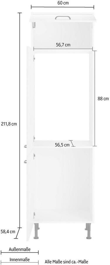 OPTIFIT Koelkastombouw Elga met soft-close-functie in hoogte verstelbare poten breedte 60 cm - Foto 4