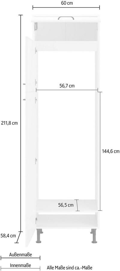 OPTIFIT Koelkastombouw Elga voor koel-vriescombinatie met soft-closefunctie breedte 60 cm - Foto 4