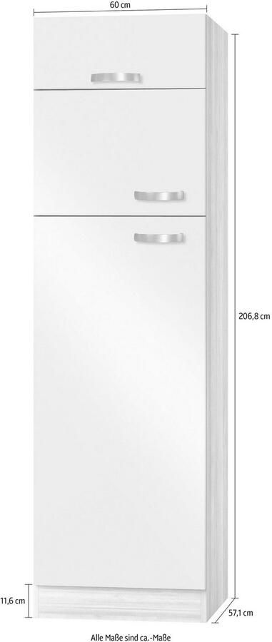 OPTIFIT Koelkastombouw Faro met metalen handgrepen breedte 60 cm - Foto 2