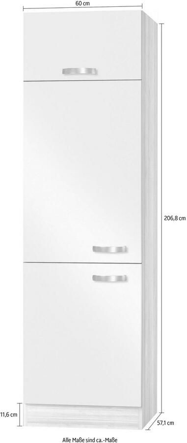 OPTIFIT Koelkastombouw Faro met metalen handgrepen breedte 60 cm - Foto 2