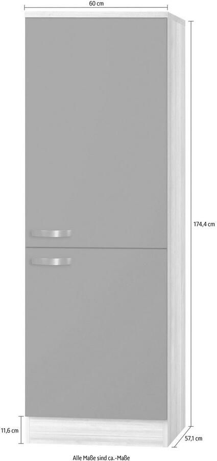 OPTIFIT Koelkastombouw Faro met metalen handgrepen breedte 60 cm