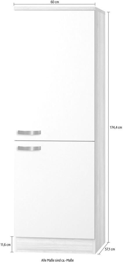 OPTIFIT Koelkastombouw Faro met metalen handgrepen breedte 60 cm