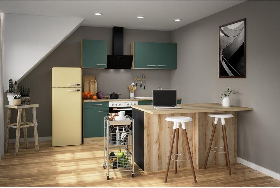 OPTIFIT Kookeiland Breedte 150 cm 2 deuren 3 lades 2 uittrekelementen - Foto 4