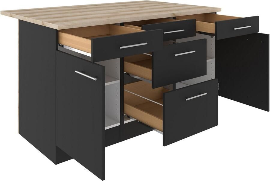 OPTIFIT Kookeiland Breedte 150 cm 2 deuren 3 lades 2 uittrekelementen - Foto 2