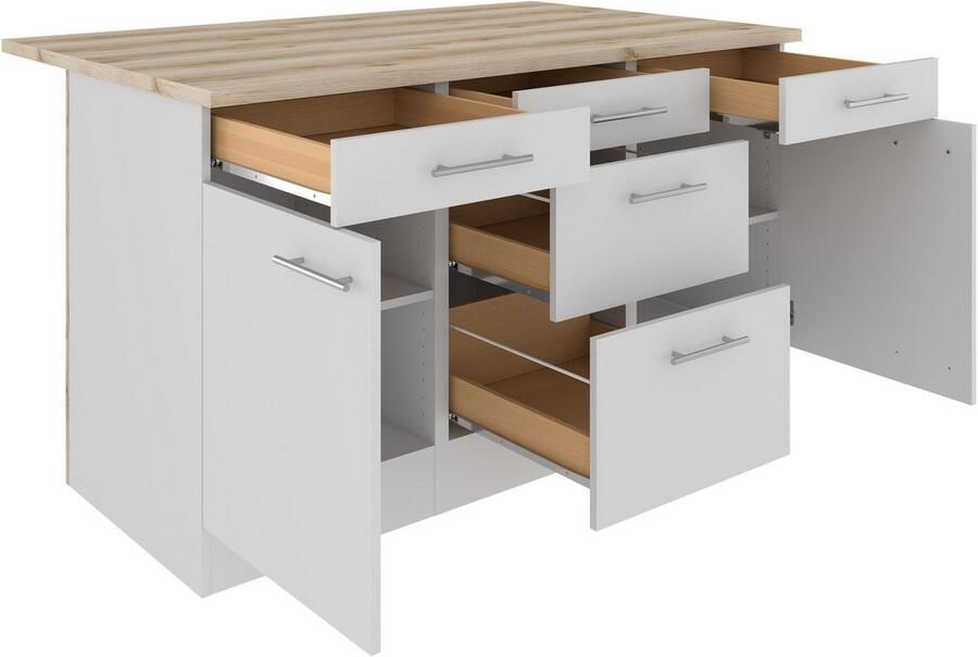 OPTIFIT Kookeiland Breedte 150 cm 2 deuren 3 lades 2 uittrekelementen - Foto 2
