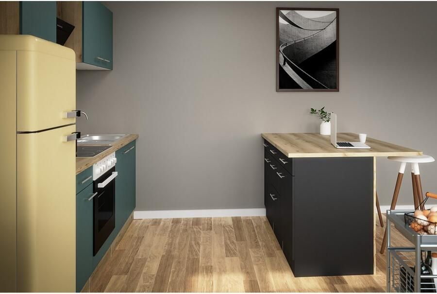 OPTIFIT Kookeiland Breedte 150 cm 2 deuren 3 lades 2 uittrekelementen - Foto 3