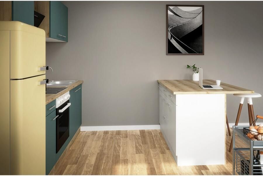 OPTIFIT Kookeiland Breedte 150 cm 2 deuren 3 lades 2 uittrekelementen - Foto 3