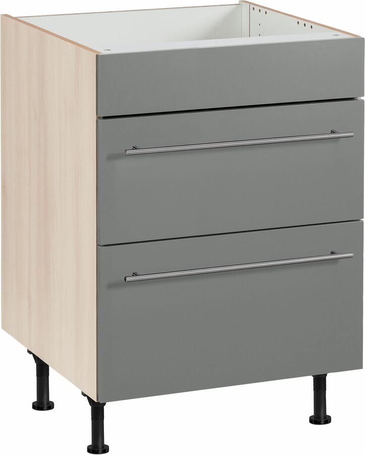 OPTIFIT Ombouwkast voor fornuis Bern 60 cm breed met 2 laden met in hoogte verstelbare poten - Foto 4