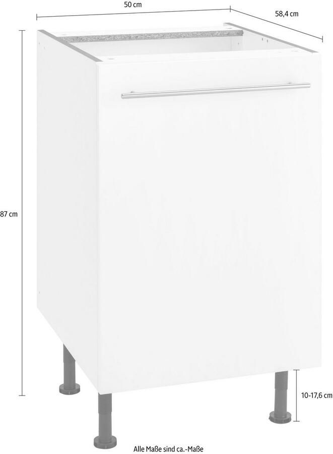 OPTIFIT Onderkast Bern 50 cm breed met 1 deur met in hoogte verstelbare voeten met metalen greep