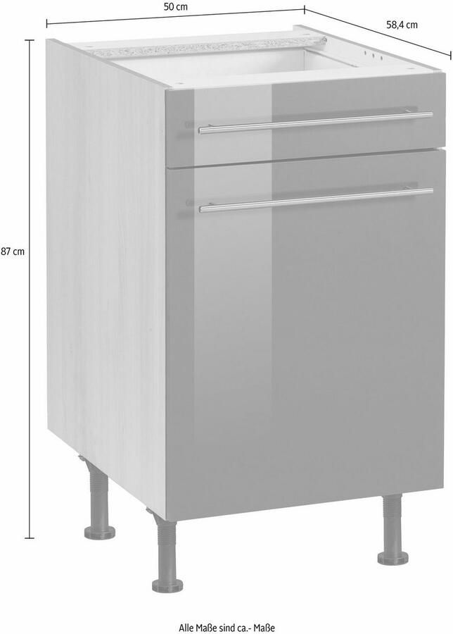 OPTIFIT Onderkast Bern 50 cm breed met deur en lade in hoogte verstelbare poten