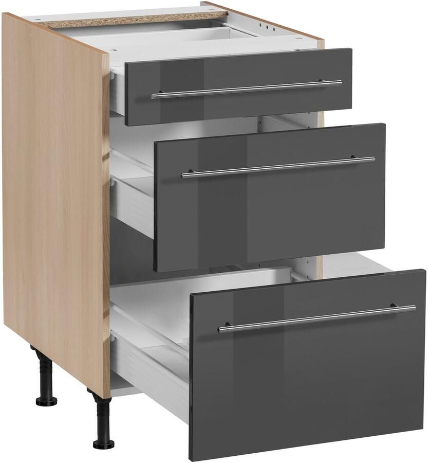 OPTIFIT Onderkast Bern 50 cm breed met lade en 2 laden in hoogte verstelbare poten