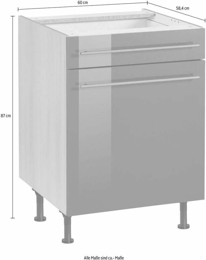 OPTIFIT Onderkast Bern 60 cm breed met deur en lade met in hoogte verstelbare poten