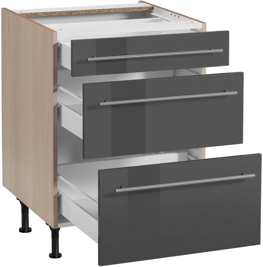 OPTIFIT Onderkast Bern 60 cm breed met lade en 2 laden in hoogte verstelbare poten