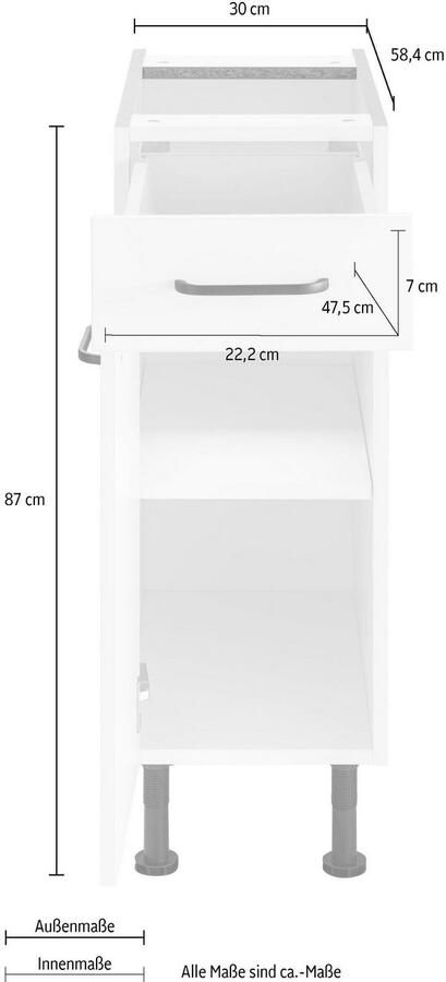 OPTIFIT Onderkast Elga met soft-close-functie in hoogte verstelbare poten breedte 30 cm - Foto 4
