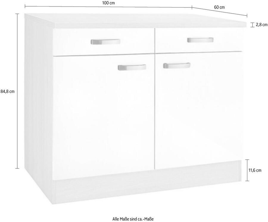 OPTIFIT Onderkast Faro met metalen handgrepen breedte 100 cm