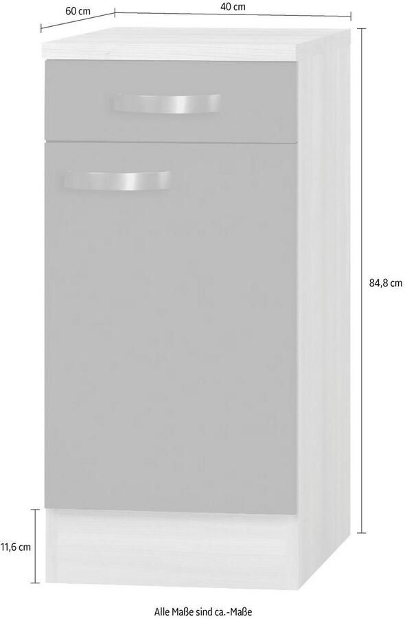 OPTIFIT Onderkast Faro met metalen handgrepen breedte 40 cm