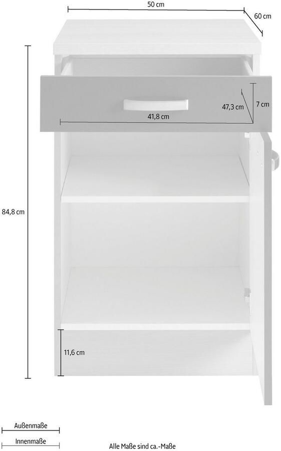OPTIFIT Onderkast Faro met metalen handgrepen breedte 50 cm - Foto 4