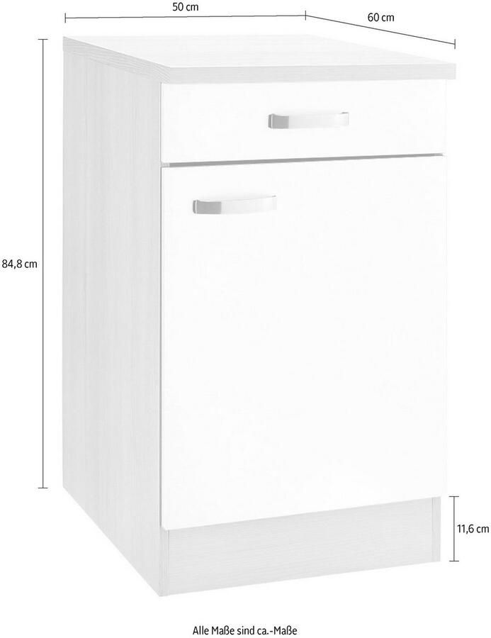 OPTIFIT Onderkast Faro met metalen handgrepen breedte 50 cm